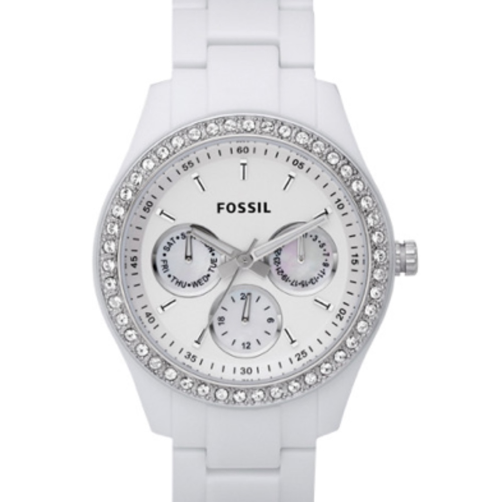 Fossil Stella Multifunction White Resin Watch